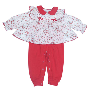 Jumpsuit kustom bayi anak-anak, jumpsuit lengan panjang motif bunga musim semi musim gugur 2 potong - Product Image 6