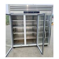 Vitrine réfrigérée de supermarché avec porte vitrée pour légumes et fruits, refroidissement direct commercial, congélateur vertical à refroidissement par air