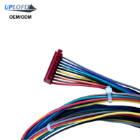 Cable de PVC de 10 pines con conector voladizo UL1007 22AWG multicolor de 72 pulgadas (1830 mm) con conector A2516-10Y para máquinas