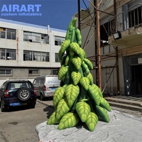 Arbre gonflable en forme de gousse de haricot sur le thème des contes de fées, grand ballon gonflable en forme de plante verte pour la décoration de fête en parc