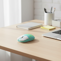 Souris sans fil double mode 2,4 GHz 1200 dpi avec récepteur USB rechargeable pour tablette, ordinateur portable, bureau, lumière 7 couleurs
