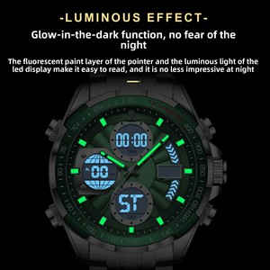 <span class=keywords><strong>Montre</strong></span> à quartz multifonction pour homme <span class=keywords><strong>Poedagar</strong></span> E108, en acier inoxydable de luxe, avec alarme, calendrier et luminescence - Product Image 3