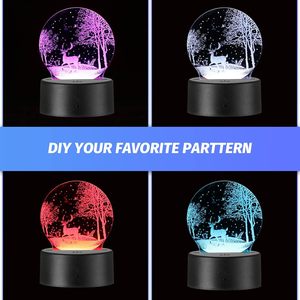 Popular White Night Light Touch Control Dimmer <b>Switch</b> Middle Size ABS Base Led Table Lamp <b>USB</b> Recharge Modern Blank Acrylic DIY - Product Image 4