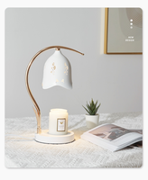 Lampe chauffe-bougie moderne et simple avec minuterie, LED à intensité variable, hauteur réglable, construction en fer et verre, pour la décoration intérieure