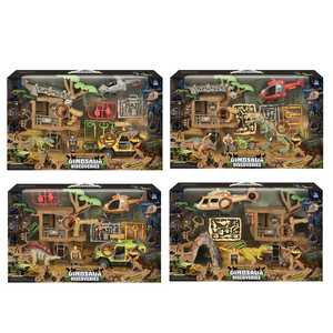 Jouet <span class=keywords><strong>de</strong></span> jeu d'imitation avec figurines <span class=keywords><strong>de</strong></span> dinosaures en plastique mobiles et arbres, pour la <span class=keywords><strong>chasse</strong></span> à l'homme et aux voitures - Product Image 5