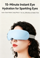 Masseur oculaire intelligent à ultrasons avec atomisation, compresse chaude, thérapie musicale et vibration pour soulager la fatigue