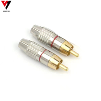 Connecteur audio RCA Lotus Head Plug plaqué or sans soudure Connecteur d'accessoires de câble audio