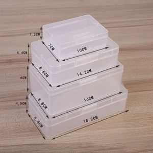 Mini caja organizadora de plástico transparente <span class=keywords><strong>Rectangular</strong></span>, contenedores con tapas con bisagras para artículos pequeños y otros proyectos de artesanía - Product Image 2