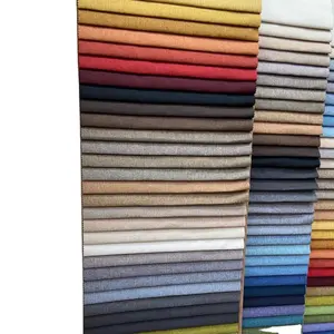 高品质内饰100% 涤纶编织趋势产品涂层沙发亚麻外观面料