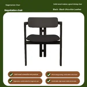 كرسي طعام فاخر وعصري بمسند ذراع كبير، صديق للبيئة وذو ارتفاع مقعد علمي، مناسب لمشاهد متعددة، مغطى بالقماش ومصنوع من الخشب الصلب - Product Image 6