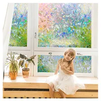 3D Rainbow Static Cling Waterproof Decorative Privacy Window Glass Film for Home Decoration