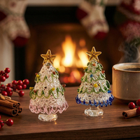 Ornements de Noël en verre coloré de Murano faits à la main, 6,5 cm, brossés, adaptés pour Noël, Halloween, Trembles