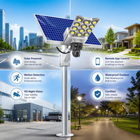 Lampu Tenaga Surya All in One dengan Kamera, Kartu SIM 4G, WiFi, IP65, Lampu Jalan CCTV Keamanan DC untuk Taman Luar Ruangan dan Rumah