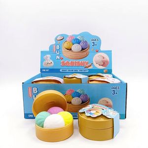 Juguete Promocional de Nueva Llegada, Lindo Bollo de Dumpling, Bola Antiestrés Blanda, Bollo al Vapor con Cara Sonriente, Juego de 4 Piezas, Juguete Sensorial con Vaporizador - Product Image 1