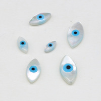Perles naturelles MOP en nacre motif œil de diable, design marquise à dos plat, plusieurs tailles, pour la fabrication de bijoux faits main DIY