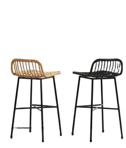 Meubles de bar YOHO Morden tabouret en rotin en acier chaise de bar chaise haute de luxe pour table de bar