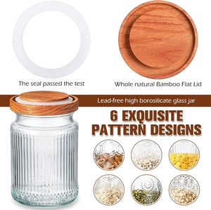 Factory Borosilicate Glass Spice <b>Jar</b> Frosted Glass Food <b>Storage</b> Container <b>Jar</b> With Airtight Acacia Lid <b>for</b> <b>Kitchen</b> Spice Srorage - Product Image 3