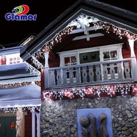 Lumineux vacances décoration de noël PVC fil rétractable Led chaîne fenêtre rideau blanc chaud fée glaçon lumières en gros