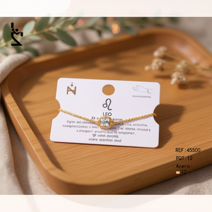 Leo Stainless Steel <b>Bracelet</b> Gold Plated <b>Cubic</b> <b>Zirconia</b> Minimalist Everyday Wear Unisex 12 Pcs - Product Image 3