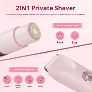 Épilateur électrique double tête transfrontalier 2-en-1 pour <span class=keywords><strong>femme</strong></span>, <span class=keywords><strong>tondeuse</strong></span> <span class=keywords><strong>intime</strong></span> multifonctionnelle avec écran numérique, céramique lavable - Product Image 2