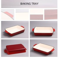 Ensemble de casseroles en émail multicolores en gros, batterie de cuisine en fonte 11 pièces, cocotte à induction