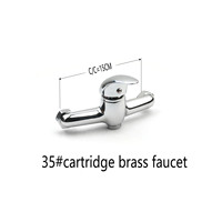 Robinet de cuisine mural traditionnel en laiton avec cartouche céramique