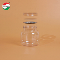 Pot en plastique transparent PET de qualité alimentaire de 500 ml, vide, hermétique avec couvercle à vis en aluminium, pour aliments, bonbons, gommes, cosmétiques, fruits secs