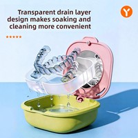 Boîte de rangement portable pour appareil orthodontique tendance avec miroir, étui pour aligneurs dentaires invisibles pour le voyage
