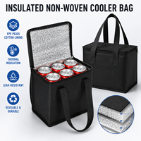 Sac isotherme réutilisable en tissu non tissé CB avec doublure en aluminium, moyen (30-50 cm), poignée supérieure, motif lettres, logo personnalisé, pour pique-nique et aliments