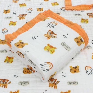 Custom Solid Neutral Cotton Baby Blanket Newborn Toddler <b>Throw</b> Blanket with Cartoon Pattern Perfect Shower Gift - Product Image 6