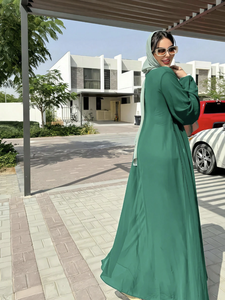 Abaya avec poignets ouverts, à porter des deux côtés, respirante, légère, robe musulmane pour femmes, vêtements islamiques amples, abaya modeste de Dubaï - Product Image 4