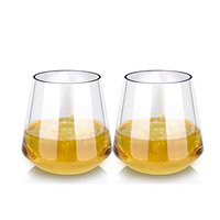 Gobelets à vin jetables en plastique transparent logo personnalisé PET Tritan jus glace gobelets à vin en plastique coquetiers pour vin