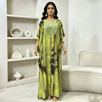Nouvelle robe pour femmes grande taille Kafotan à rayures imprimées avec décoration en strass, robe ample pour femmes