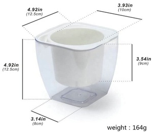 Macetero automático de plástico transparente, maceta de flores cuadrada, para todas las plantas suculentas, hierbas, violetas <span class=keywords><strong>africanas</strong></span> - Product Image 3