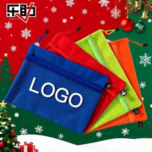 Bolsa de PVC con Cierre, Impermeable, con Malla, Organizador de Documentos Tamaño A4, Bolsa con Cierre para Archivos, Material de Oficina y Escolar, Bolsa de Navidad - Product Image 1