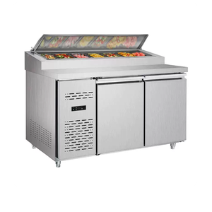 Refrigerador comercial <span class=keywords><strong>de</strong></span> doble temperatura para mostrador <span class=keywords><strong>de</strong></span> preparación <span class=keywords><strong>de</strong></span> ensaladas, sándwiches y pizzas con exhibidor - Product Image 2