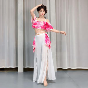 Canotta Sexy da <span class=keywords><strong>donna</strong></span> con gonna 2 pezzi per abbigliamento Performance per danza del ventre Costume da squadra nuovo Design per spettacolo teatrale - Product Image 5