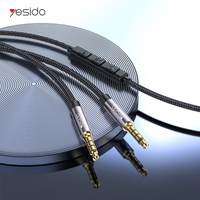 YAU30 Control de volumen Divisor de auriculares Cable de audio 3,5mm Hembra a un auricular/micrófono macho dual Y Cable de audio divisor