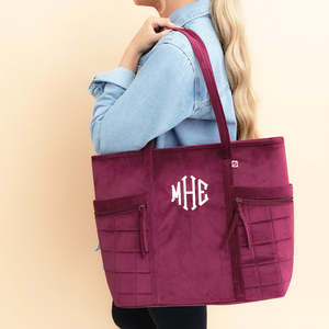 Sac à bandoulière personnalisé brodé multi-poches, sac de voyage, sac de shopping, sac à main décontracté pour femmes, sac fourre-tout en velours côtelé avec monogramme - Product Image 4