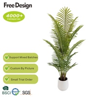 Palmier artificiel Dypsis Lutescens en plastique de qualité supérieure, 5 pieds, plante d'intérieur verte en pot, respectueux de l'environnement pour la vie quotidienne