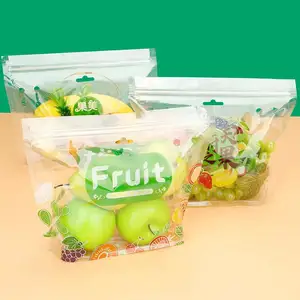 Bolsa de embalaje para fruta fresca desechable, transparente, autosellado, para tienda de frutas