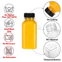 Bouteilles de jus en plastique de 240 ml avec bouchons, transparentes, vides, réutilisables, pour l'eau, contenants de boissons jetables en vrac pour la consommation (8 oz) - Stock local US