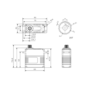 Servomoteur numérique à engrenages métalliques Original KST X25-8.4-65 V2 (2019) à couple élevé 78kg 280g 0.18sec/60 333Hz pour Robot, UAV, Hobby, Éducation - Product Image 3