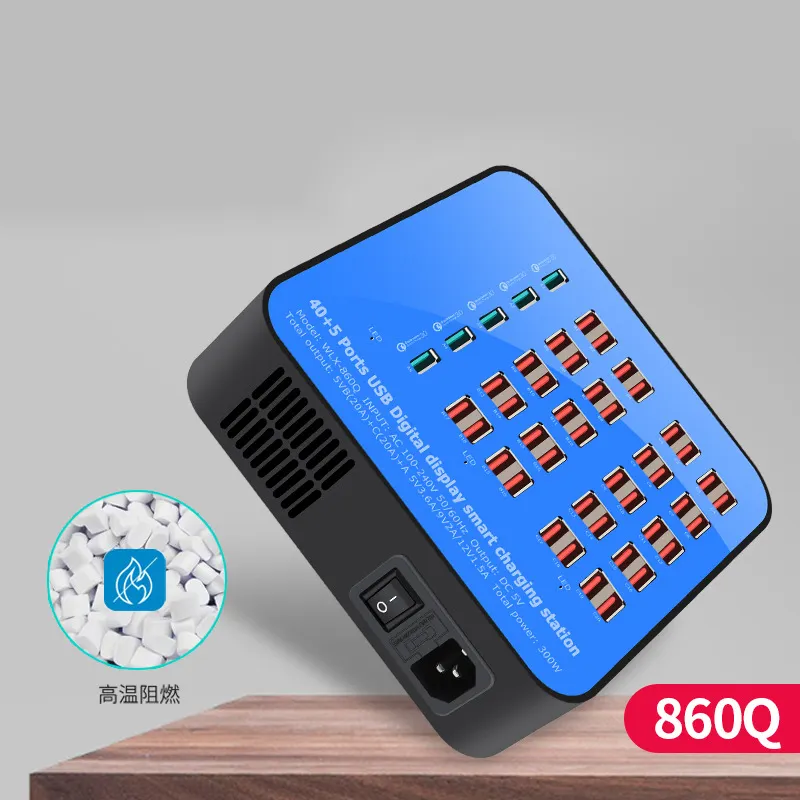 מטען USB רב-יציאה 300w 60 ב-1 USB USB-1 USB USB 3.0 תחנת טעינה אלקטרונית 5v 2.4a עבור מכשירים מרובים