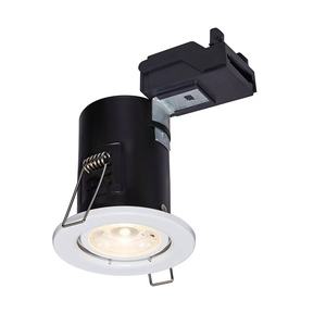 Integral Evofire <span class=keywords><strong>70mm</strong></span> Fire Rated <span class=keywords><strong>LED</strong></span> <span class=keywords><strong>Downlight</strong></span> putih GU10 pemegang tersembunyi untuk rumah kantor bergaya badan aluminium - Product Image 1
