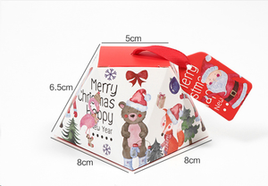 圣诞盒2026迷你绿色巧克力糖果礼盒麋鹿圣诞礼物盒带丝带标签礼品盒 - Product Image 2