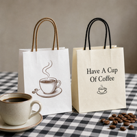 Sacs en papier kraft brun personnalisés en gros avec poignée pour emporter des aliments, logo imprimé