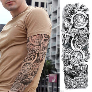 Autocollants <span class=keywords><strong>de</strong></span> <span class=keywords><strong>tatouage</strong></span> à bras complet pour hommes et femmes Grandes images <span class=keywords><strong>de</strong></span> tatouages <span class=keywords><strong>de</strong></span> Geisha Prajna à bras <span class=keywords><strong>de</strong></span> fleurs Noir - Product Image 1