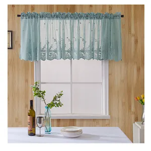 Conjunto de cortinas de renda para cozinha e janela