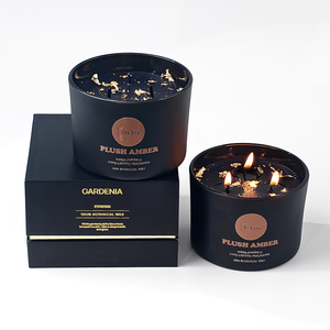 Bougie parfumée de luxe avec logo personnalisé, bougies parfumées en cire de soja, pot <span class=keywords><strong>noir</strong></span> givré, bougie parfumée - Product Image 5